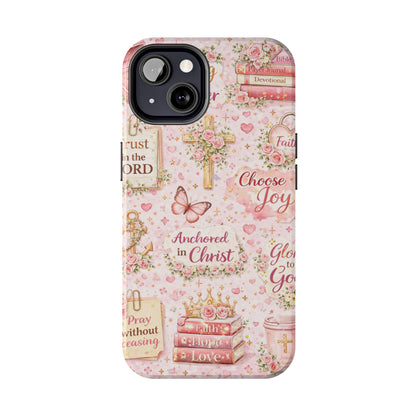Anchored In Christ Phone Case | Christian floral iPhone Case