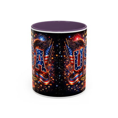 USA Eagle Coffee Mug – Patriotic 1776 Accent Mug (11/15oz)