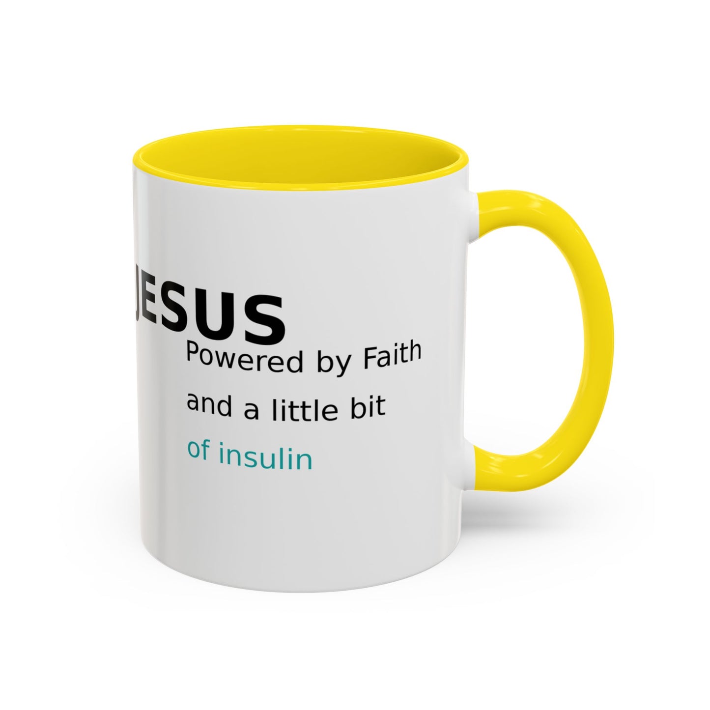 Christian Diabetes Coffee Mug – "Powered by Faith and a Little Bit of Insulin" Accent Mug (11/15oz)