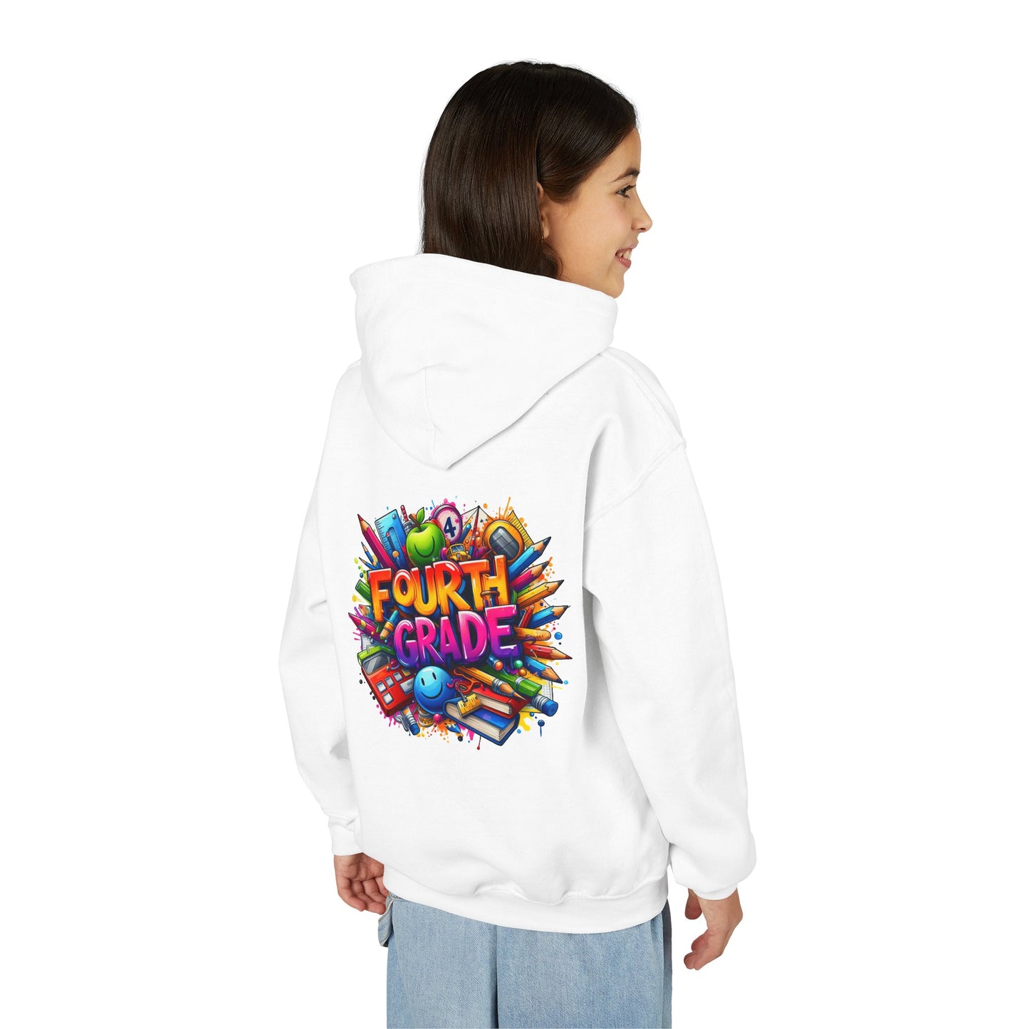 Fourth Grade Youth Hoodie — Colorful Back-to-School Kids Sweatshirt