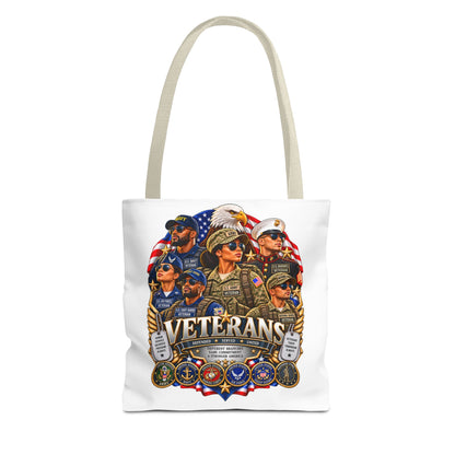 Veterans Tribute Tote Bag – Patriotic Military Service Emblem