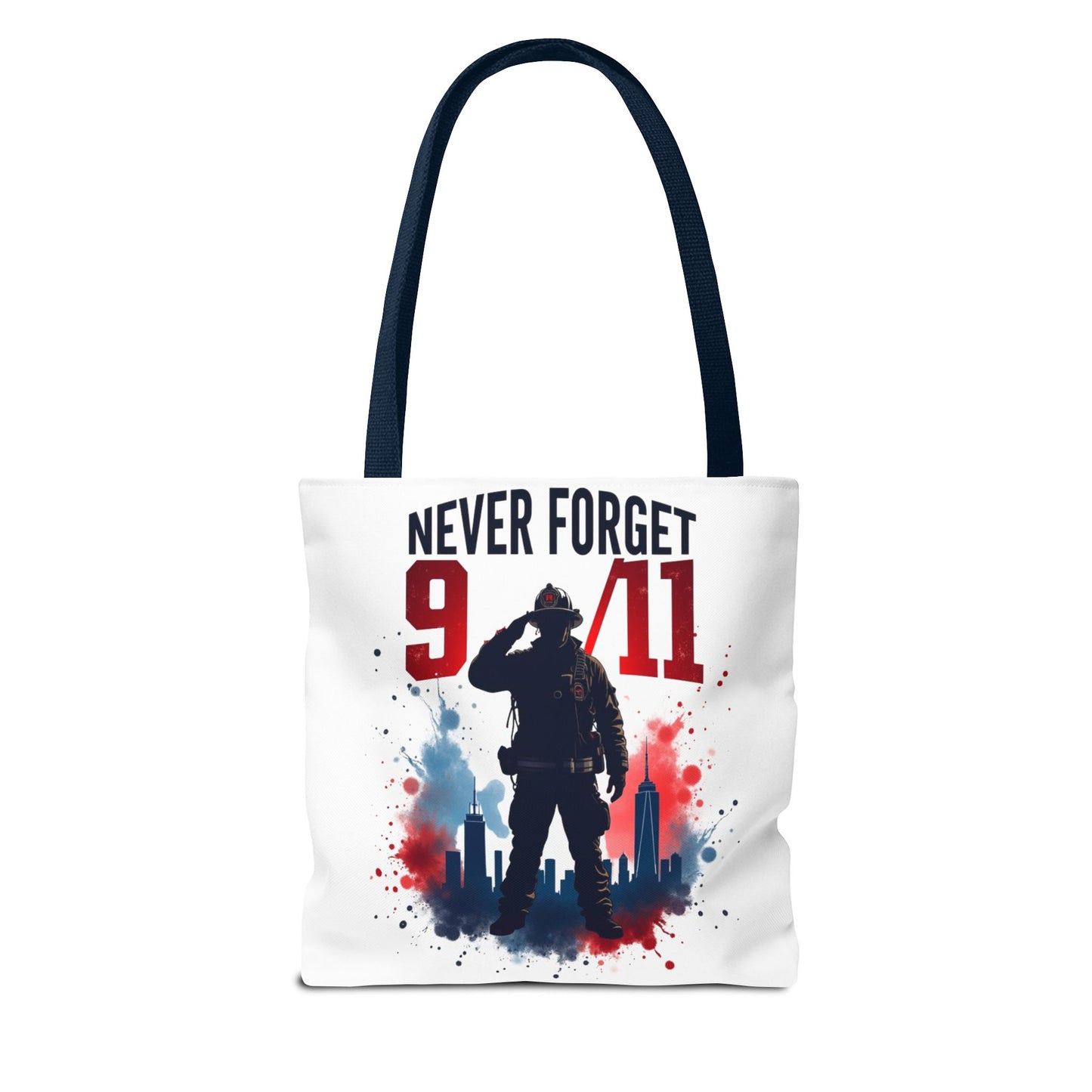 Never Forget 9/11 Tribute Tote Bag — Memorial Patriotic Canvas Carryall