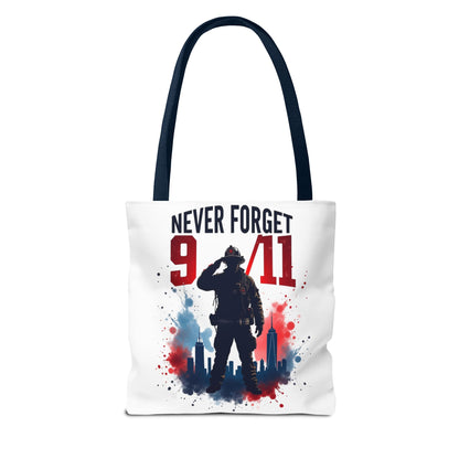 Never Forget 9/11 Tribute Tote Bag — Memorial Patriotic Canvas Carryall