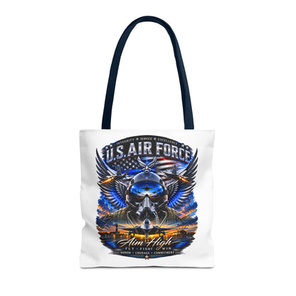 U.S. Air Force Aviator Tote Bag – 'Aim High' Military Pilot Design