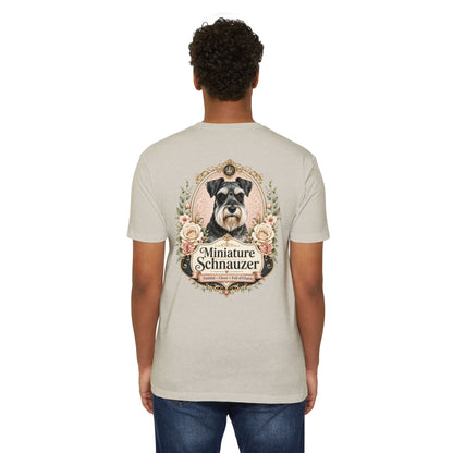 Miniature Schnauzer Floral Portrait T-Shirt