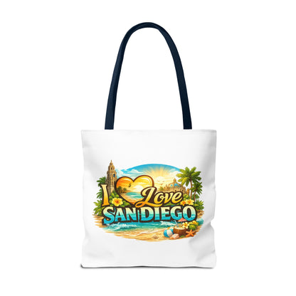San Diego Tote Bag - "I Love San Diego" Beach City Souvenir