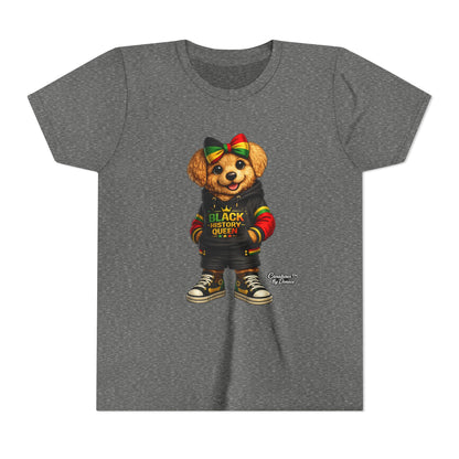 Youth Tee — Black History Queen Bear Graphic T-Shirt