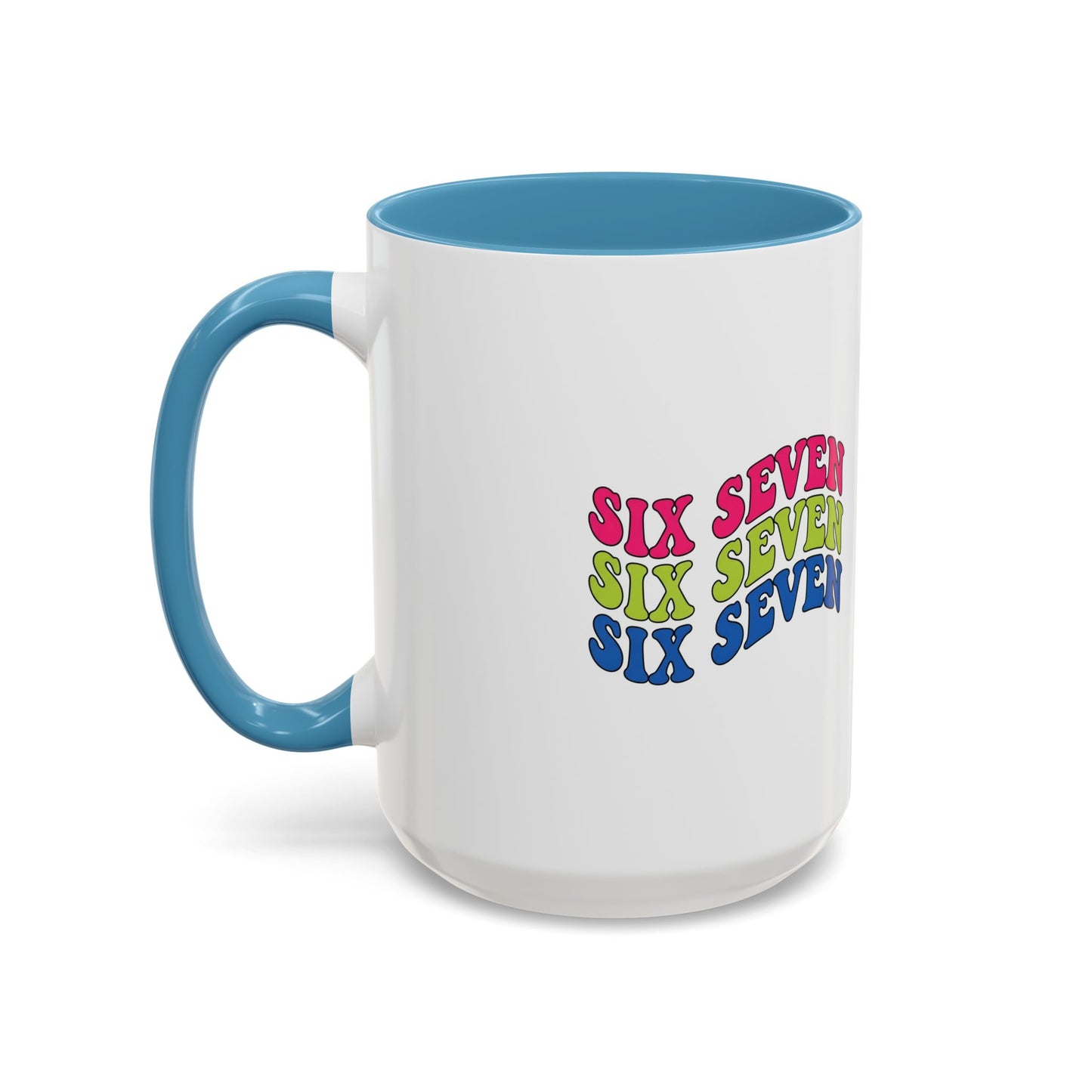 Six Seven Retro Accent Coffee Mug — Colorful 11/15oz Ceramic Tea Cup