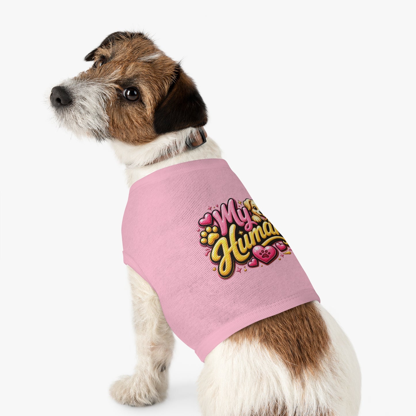 My Human Pet Tank Top — Cute Dog Paw & Heart Graphic