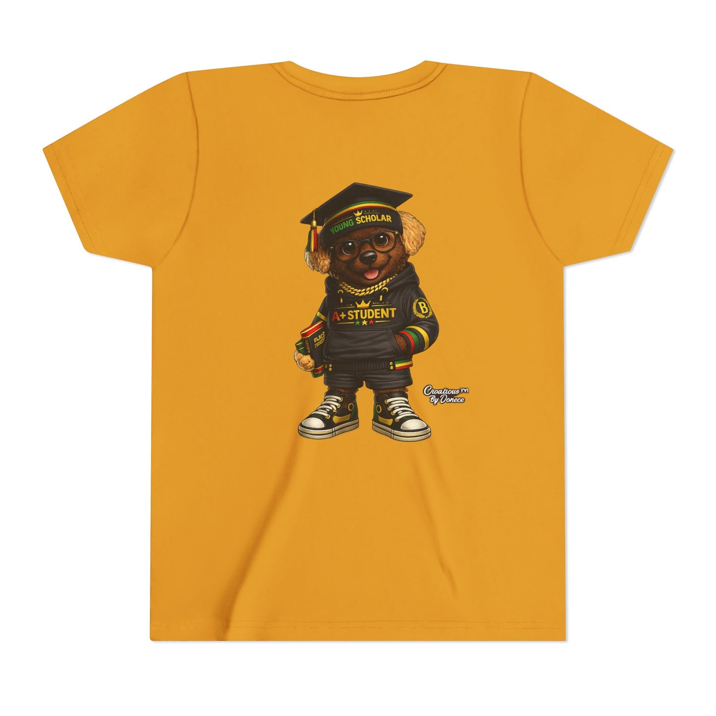 Youth Tee — Scholar Student Bear Graduation Graphic