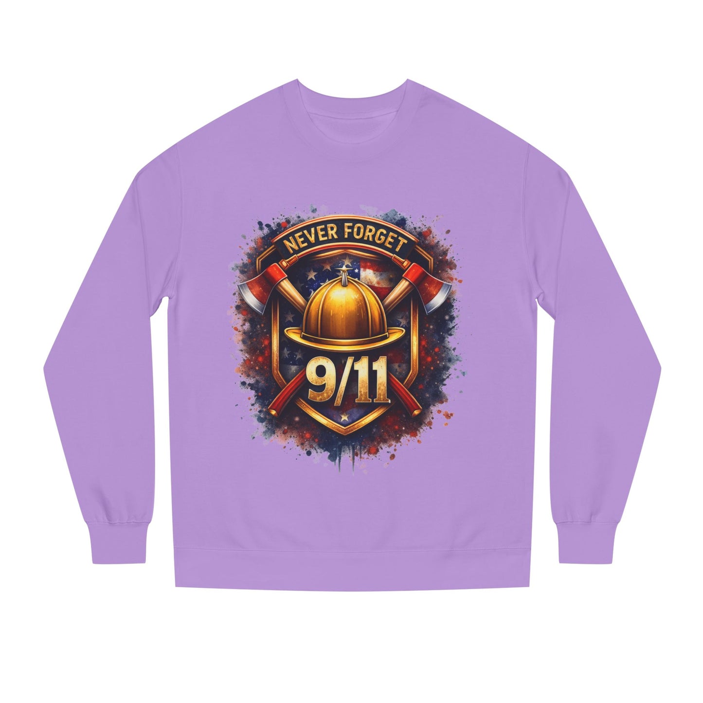 9/11 Never Forget Firefighter Helmet Crewneck Sweatshirt