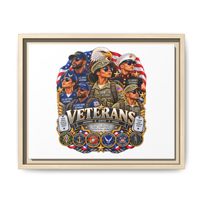 Veterans Tribute Matte Canvas Framed Wall Art