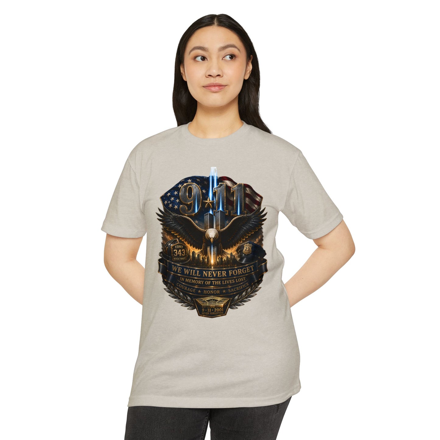 9/11 Remembrance T-Shirt — "We Will Never Forget" Tribute Tee