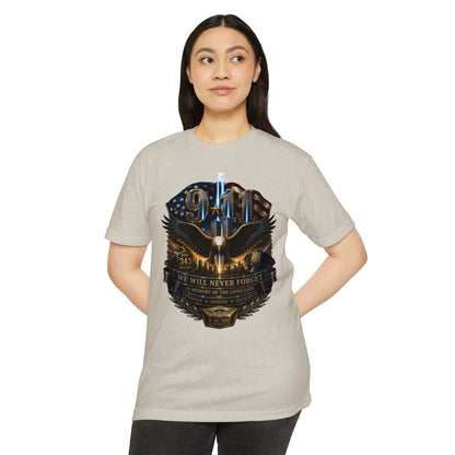 9/11 Remembrance T-Shirt — "We Will Never Forget" Tribute Tee