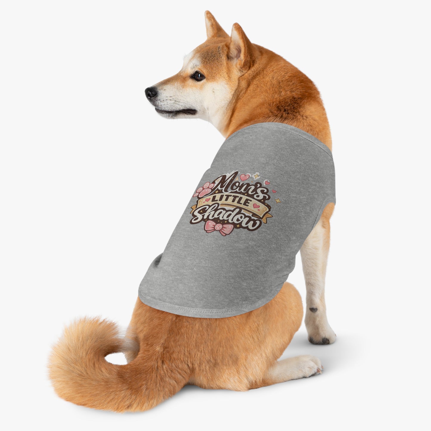 Pet Tank Top — "Mom's Little Shadow" Cute Paw Print Dog Tank