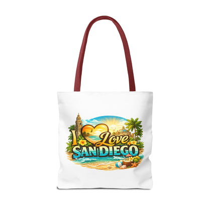 San Diego Tote Bag - "I Love San Diego" Beach City Souvenir