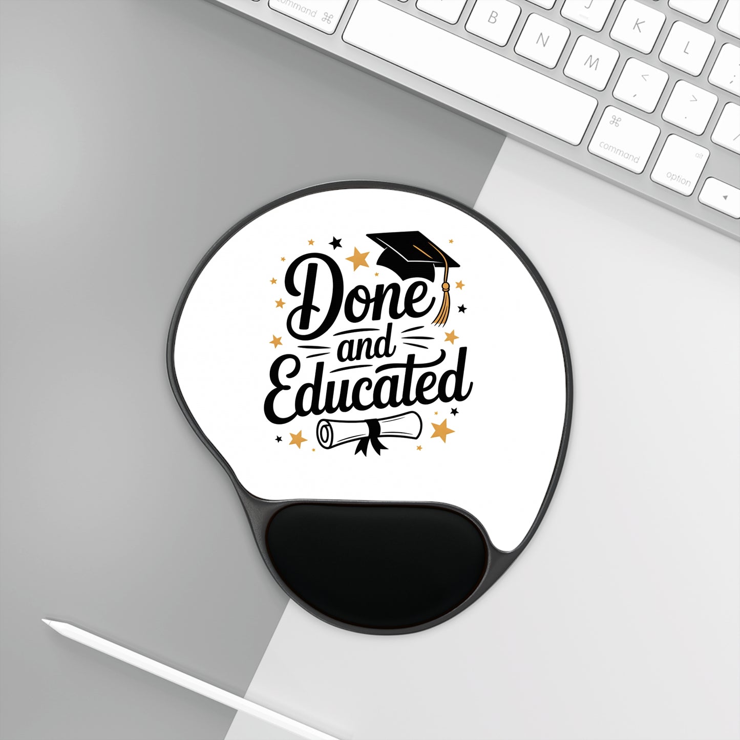 Done and Educated Graduation Mouse Pad with Wrist Rest