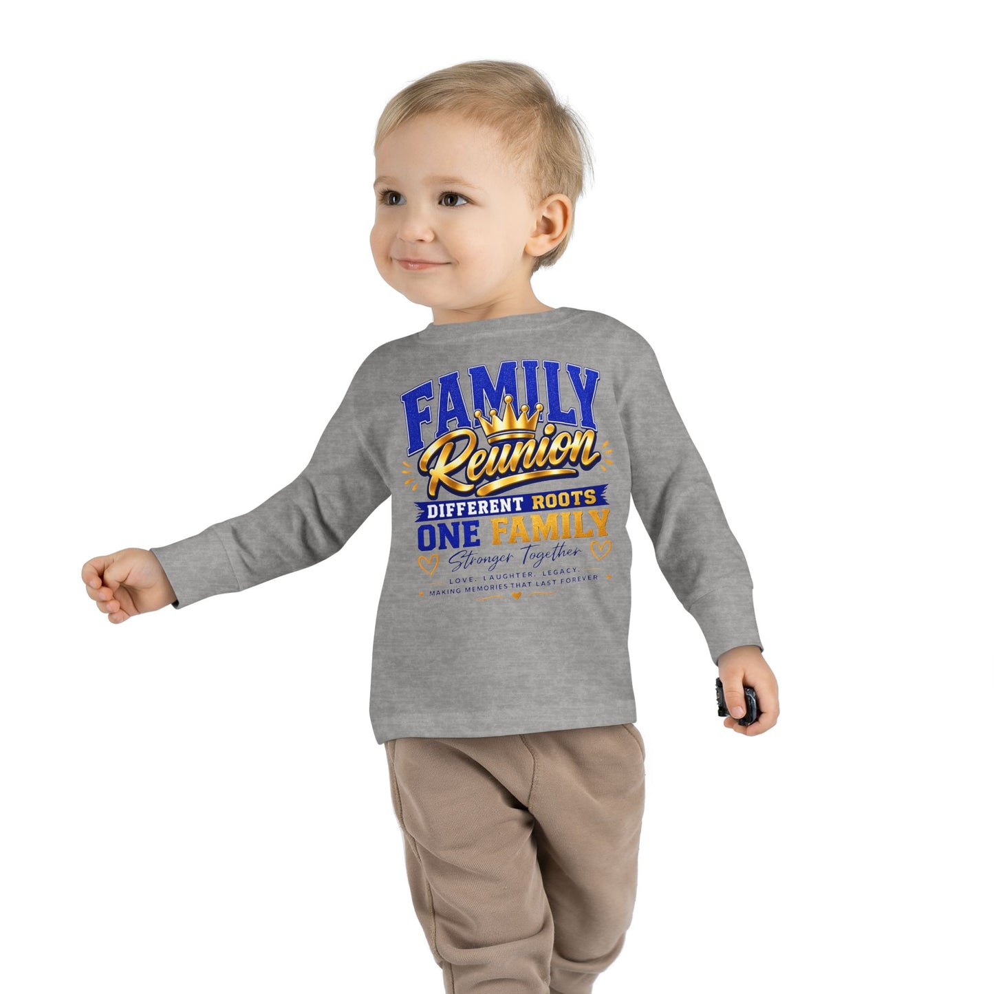 Family Reunion Toddler Long Sleeve Tee — "Different Roots One Family" Kids Shirt