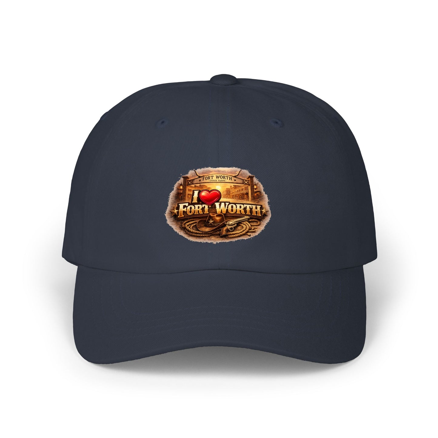 Fort Worth Western Dad Cap — I  Fort Worth Embroidered Baseball Hat