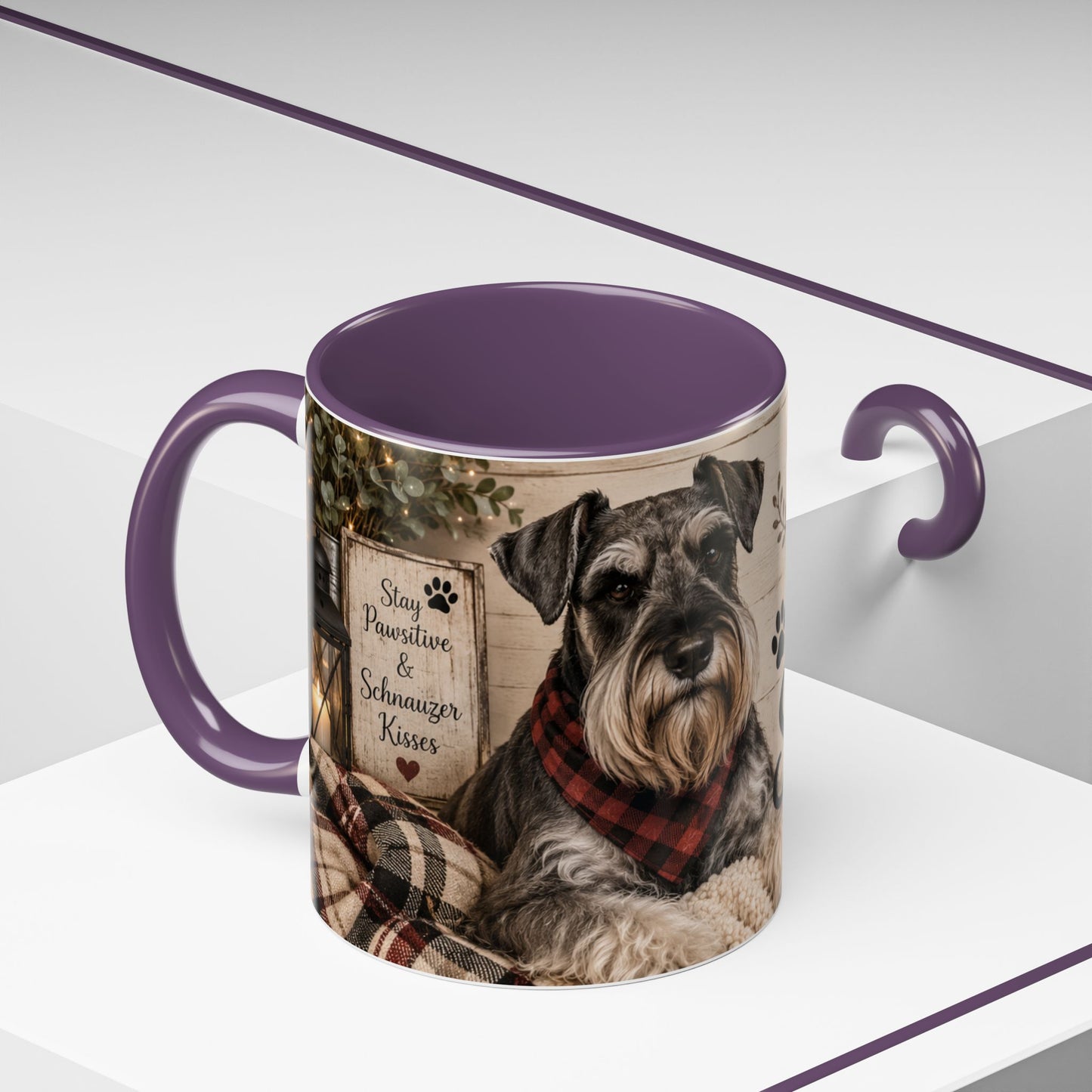 Standard Schnauzer Accent Coffee Mug — "Home Is Where My Standard Schnauzer Is"