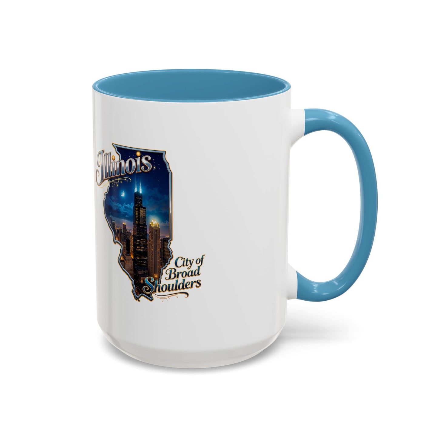 Illinois Skyline Accent Coffee Mug – City of Broad Shoulders Chicago Design (11/15oz)