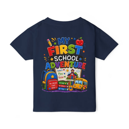 Toddler T‑Shirt — "My First School Adventure" Back‑to‑School Kids Tee