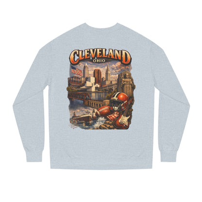 Cleveland Retro Cityscape Sweatshirt — Ohio Pride Football & Rock Design