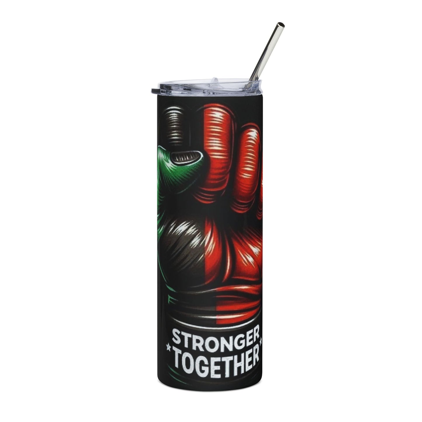 Tumbler — 'Stronger Together' Boxing Fist 20oz Stainless Steel Travel Cup