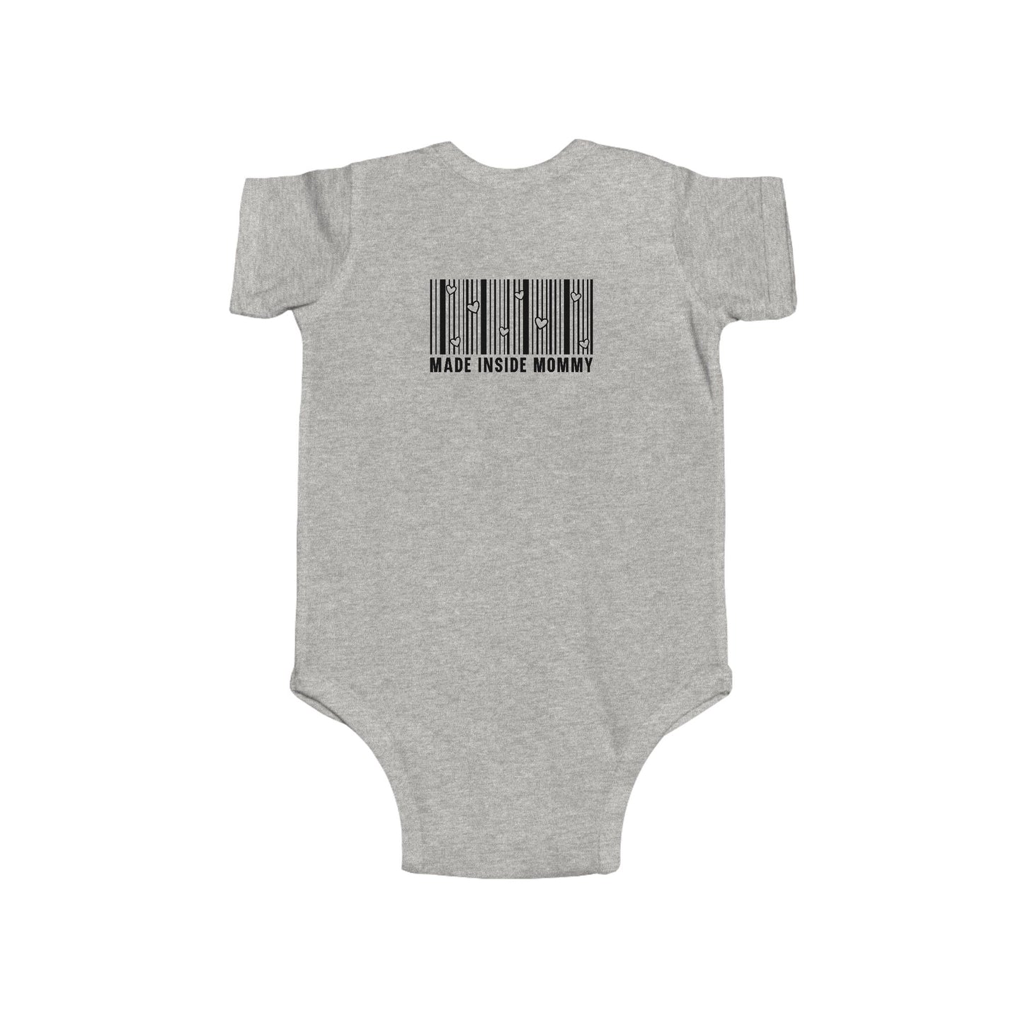 Made Inside Mommy Baby Bodysuit — Funny Barcode Infant Onesie