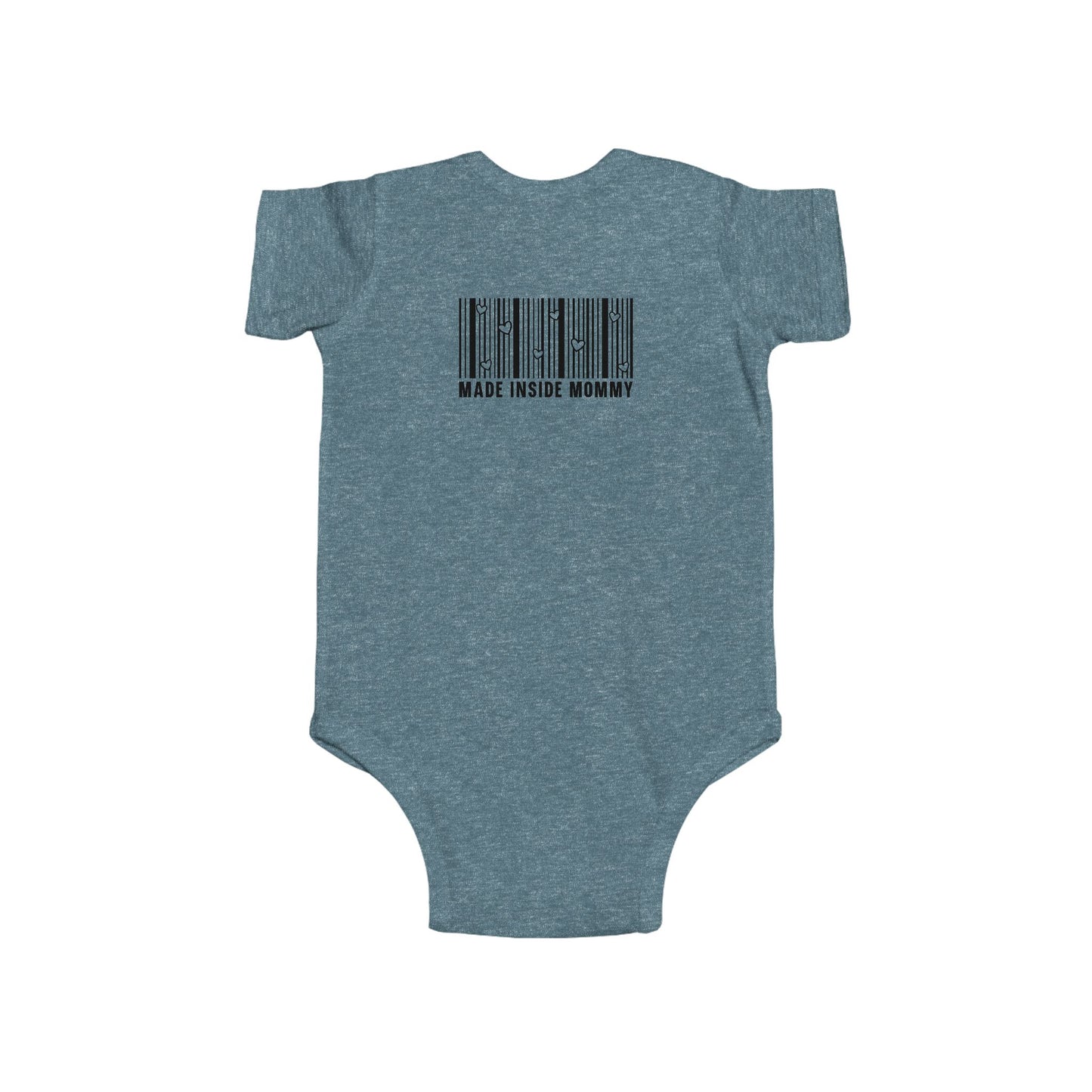 Made Inside Mommy Baby Bodysuit — Funny Barcode Infant Onesie
