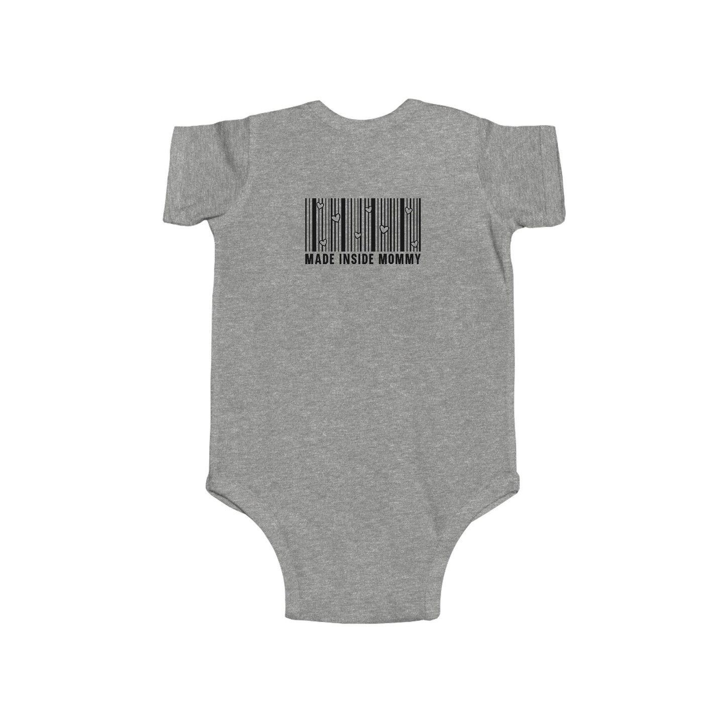 Made Inside Mommy Baby Bodysuit — Funny Barcode Infant Onesie