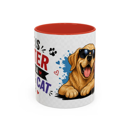 Dog and Cat Coffee Mug — 'This Is My Healer I'm A Cat' Cute Pet Lover Accent Mug (11/15oz)