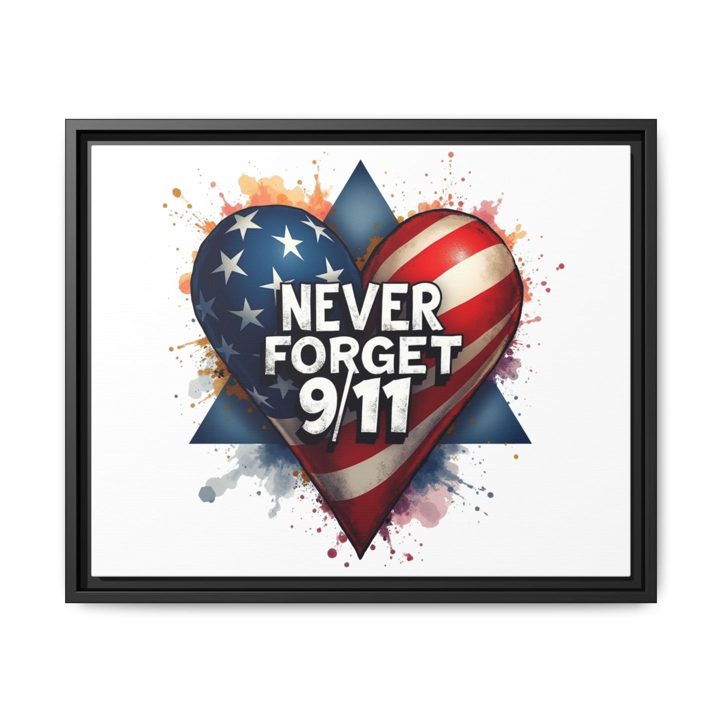 Never Forget 9/11 Framed Canvas Print