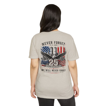 9/11 25th Anniversary 'Never Forget' Memorial T-Shirt