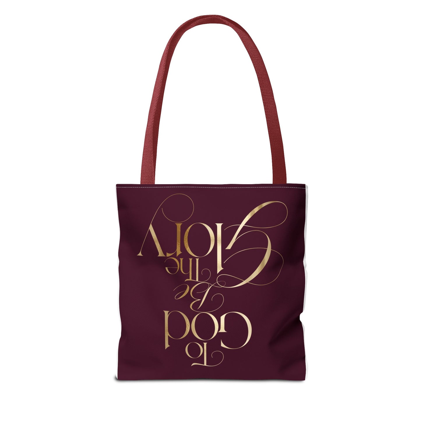 To God Be The Glory Burgundy Tote Bag — Inspirational Christian Scripture Tote