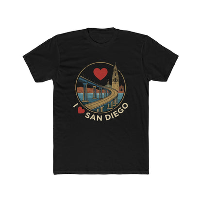 I Heart San Diego Crew Tee — Vintage Bridge & Tower Graphic