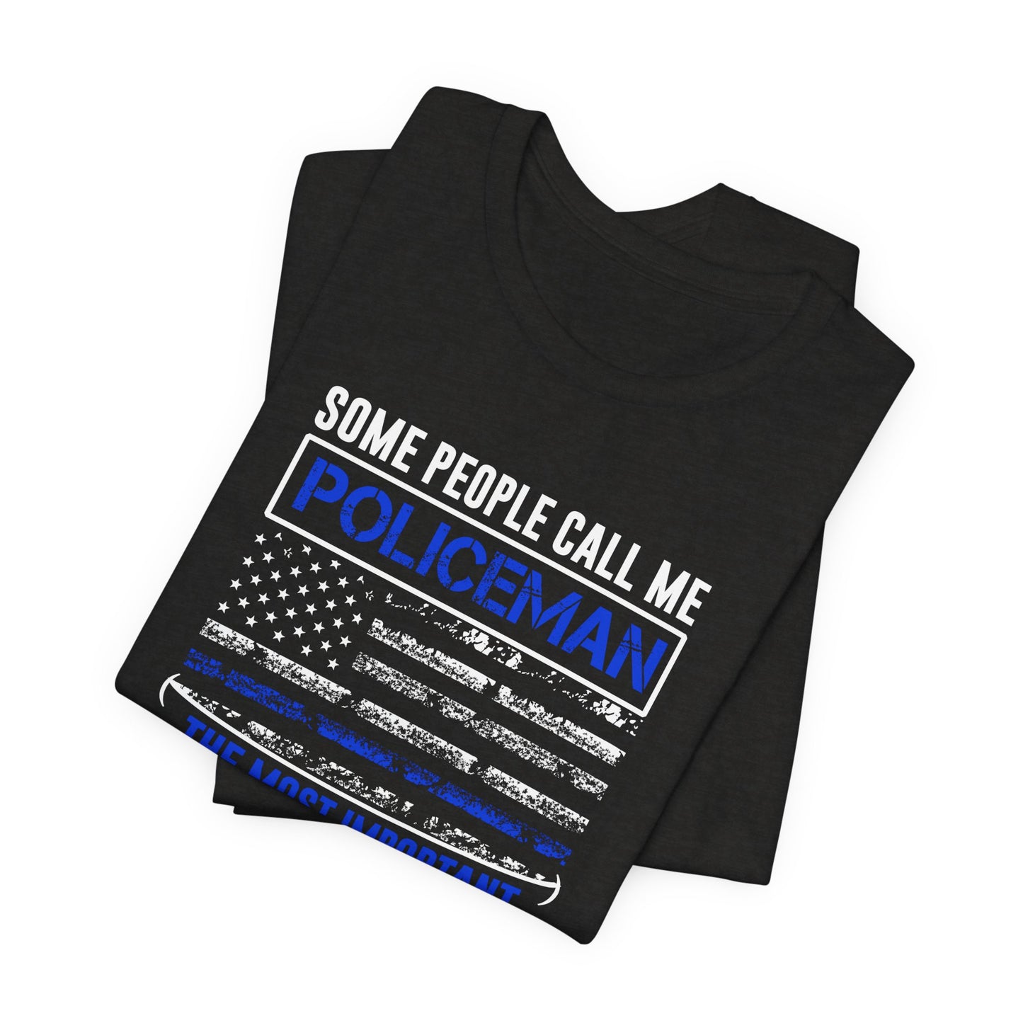 Policeman Daddy & Husband T-Shirt — Thin Blue Line American Flag Tee for Fathers