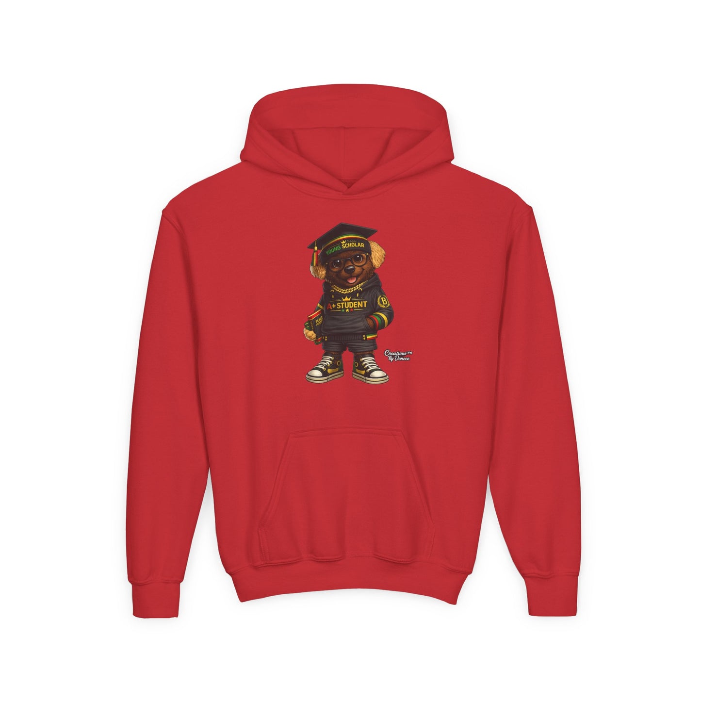 Youth Graduation Bear Hoodie – "Future Student" Cute Cap & Gown Sweatshirt