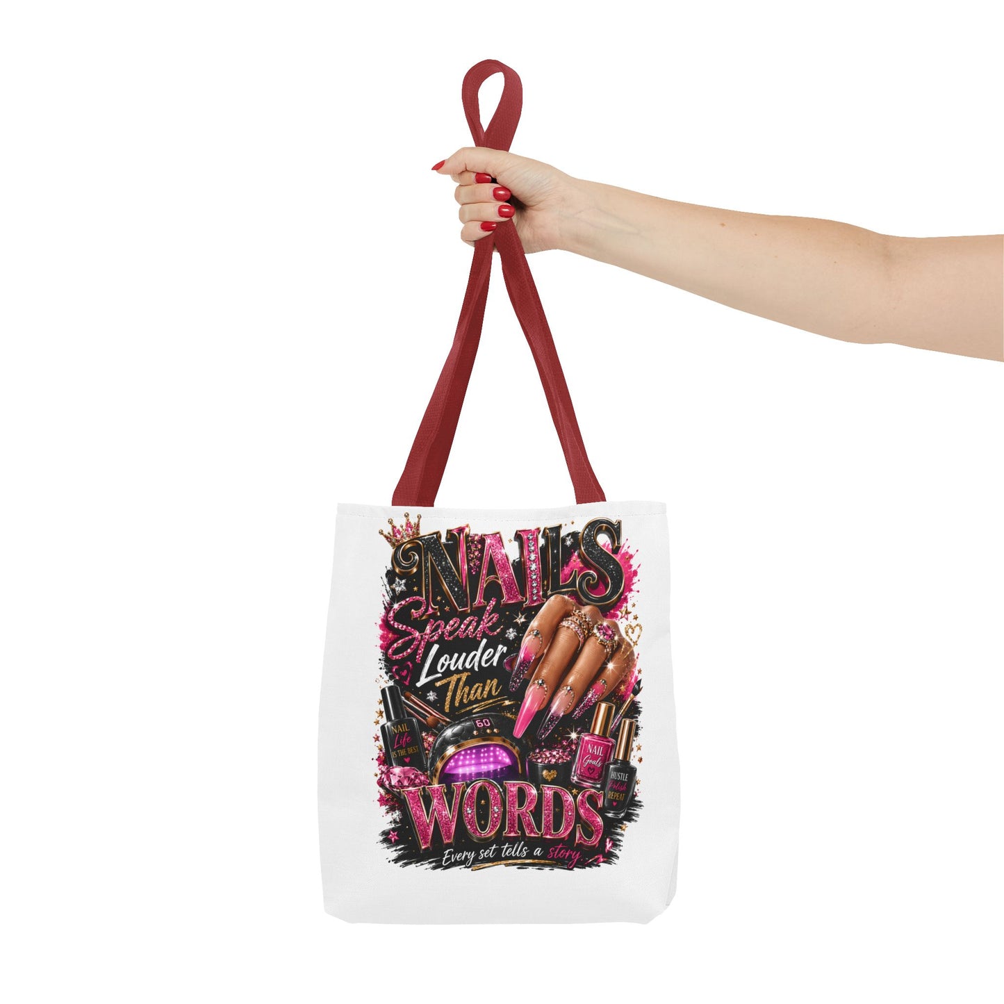 Nails Speak Louder Than Words Tote Bag – Glam Nail Technician Gift