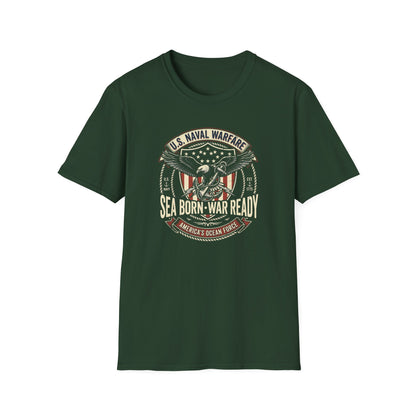 U.S. Naval Warfare Sea Born-War Ready America’s Ocean Force T-Shirt