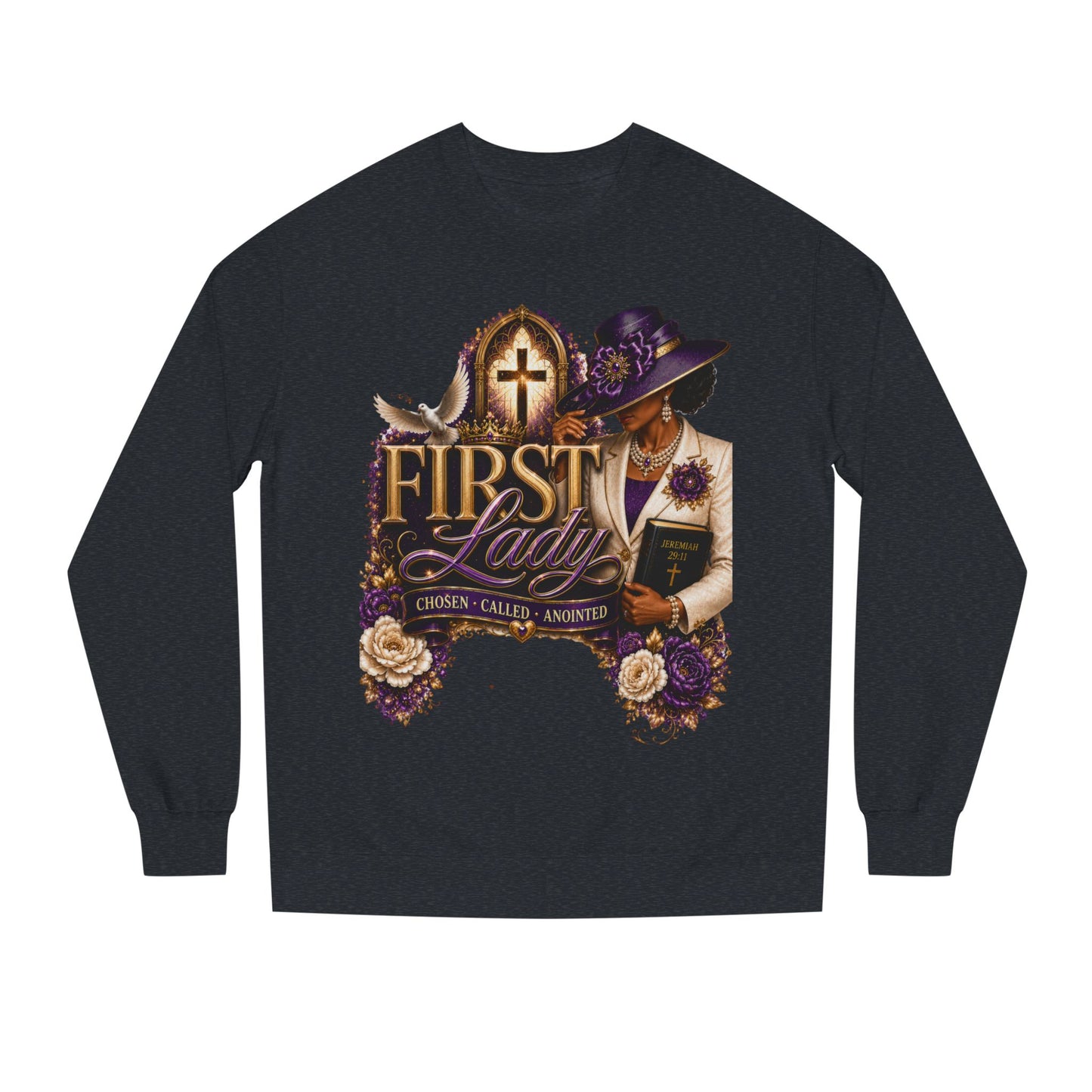 First Lady Church Sweatshirt – Christian Women’s Faith Graphic Crewneck