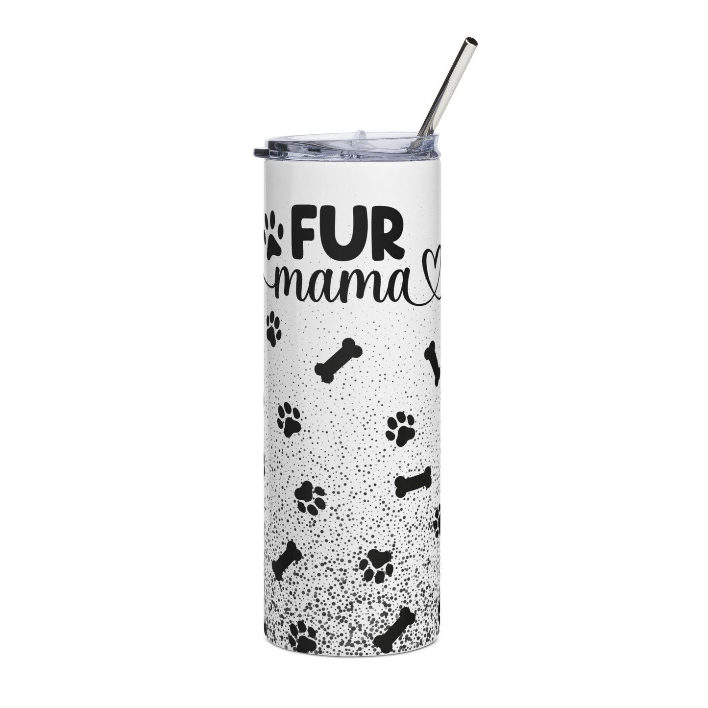 Fur Mama 20oz Stainless Steel Tumbler – Insulated Paw Print Travel Cup