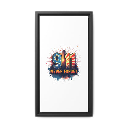 Framed Canvas Wall Art — “9·11 Never Forget” Memorial Print