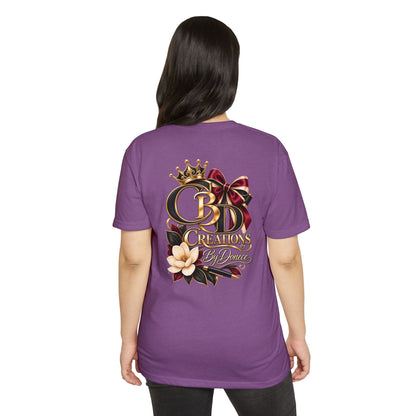 Graphic T-Shirt — "CBD Creations By Dawna" Gold Crown Floral Design