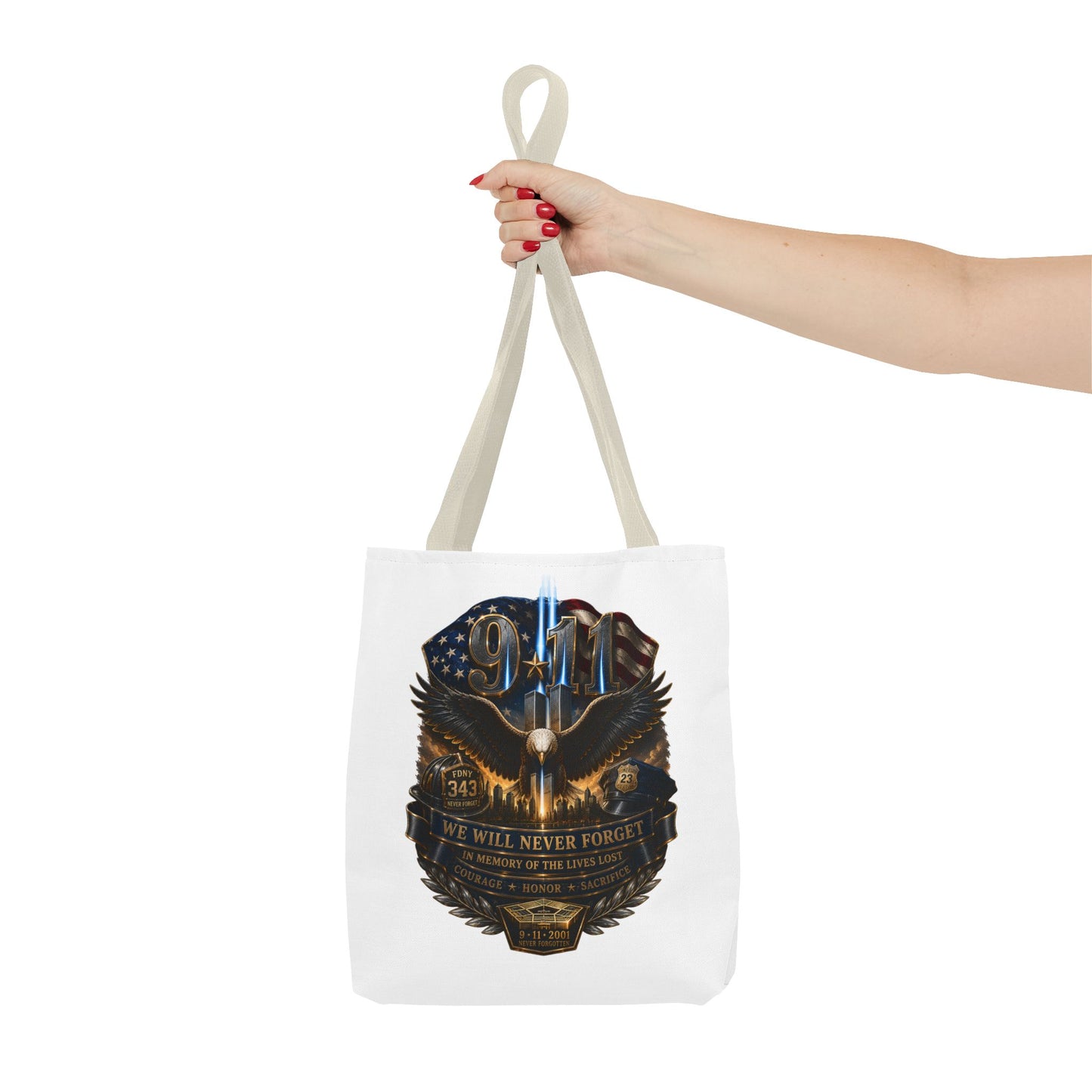 9/11 Memorial Eagle Tote Bag – Never Forget Tribute Tote