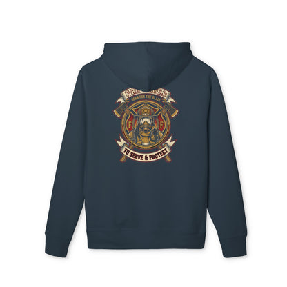 Firefighter Helmet Emblem Hoodie — To Serve & Protect Rescue Sweatshirt