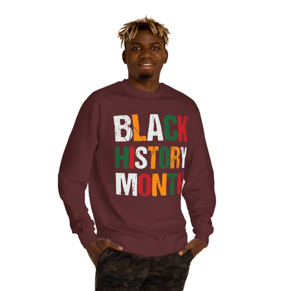 Black History Month Sweatshirt — Bold Retro Block Letter Crewneck