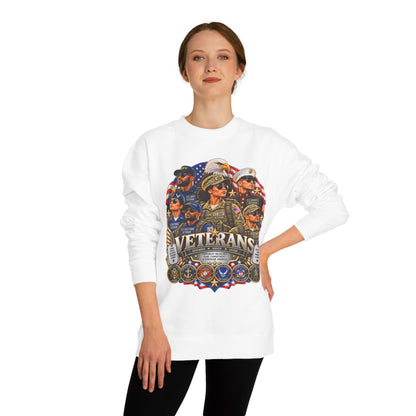 Veterans Tribute Sweatshirt — Patriotic Military Emblems & Eagle Crewneck
