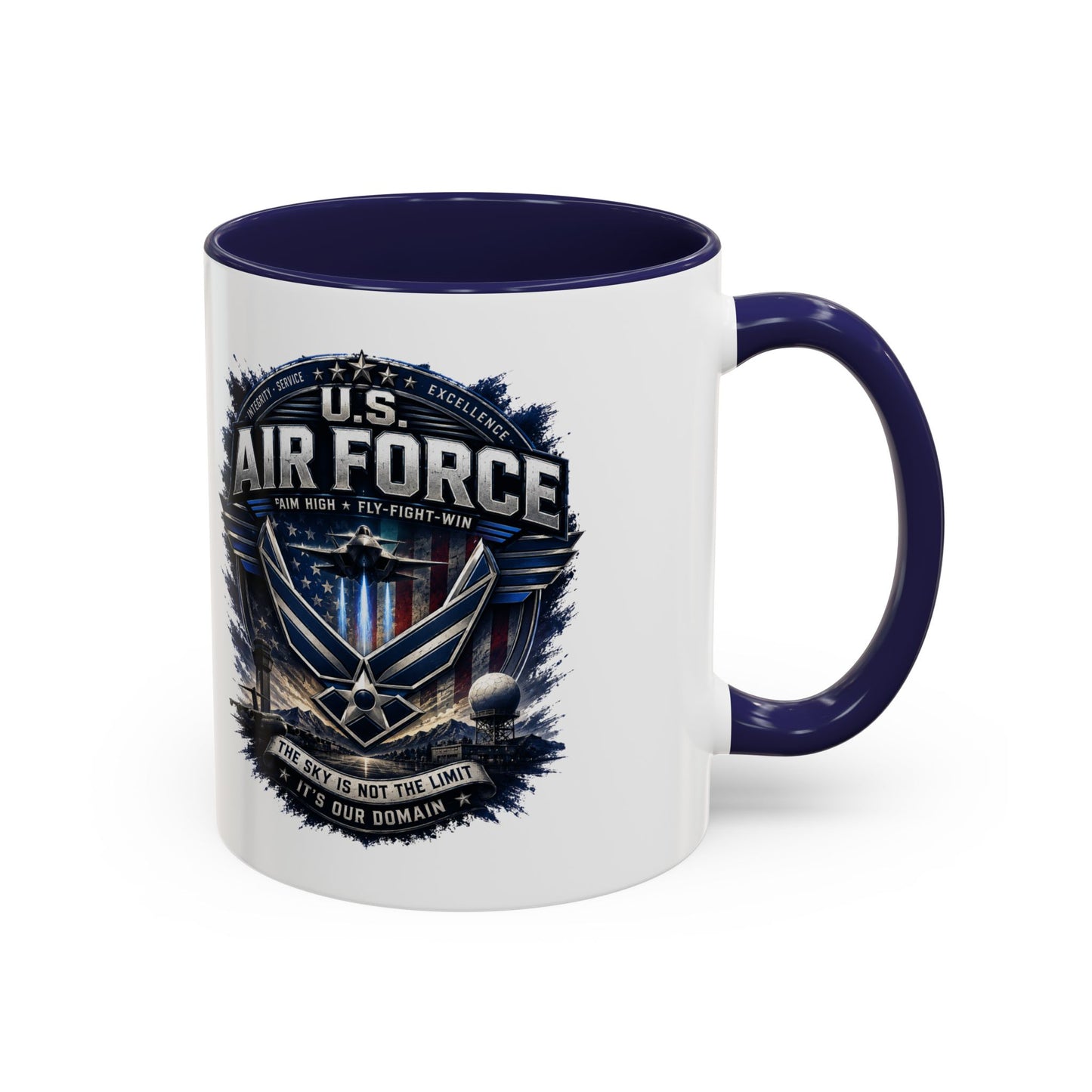 U.S. Air Force Accent Coffee Mug — Military Emblem 11/15oz