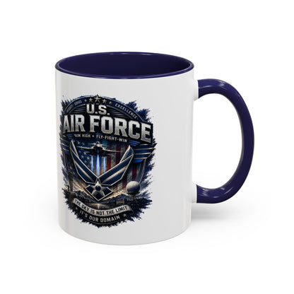 U.S. Air Force Accent Coffee Mug — Military Emblem 11/15oz